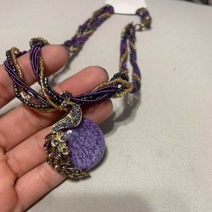 Vintage Peacock Pendant Necklace Embellished With Rhinestone, Suitable